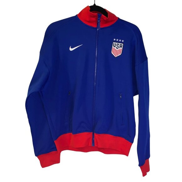 Nike Men's USMNT Strike Jacket Size S Blue Red USA National Team Soccer 2024 - Picture 1 of 8